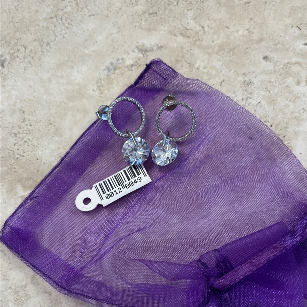 Elegant Silver Crystal Earrings